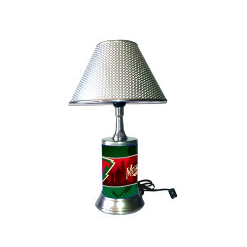 JS Sports Table Lamp with Shade, Your Favorite Hockey Team Plate Rolled into lamp Body, MiWi