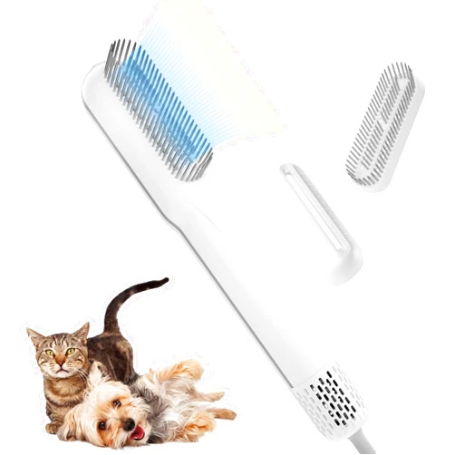 ZMAYPLUS Pet Hair Dryer and Brush 2 in 1 - High and Low Temperature 3 Wind Speed Adjustment, 102000rpm Speed 800W Power Portable and Quiet for Small Medium Cats and Dogs Grooming Hair (TH201)