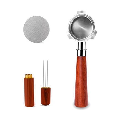 YITIHOME 54mm Bottomless Portafilter with Puck Screen & WDT Tool – Compatible with Breville Barista Express/Pro/Touch, Bambino Plus, Infuser, Duo-Temp Pro, Filter Basket Included and Rosewood Handle
