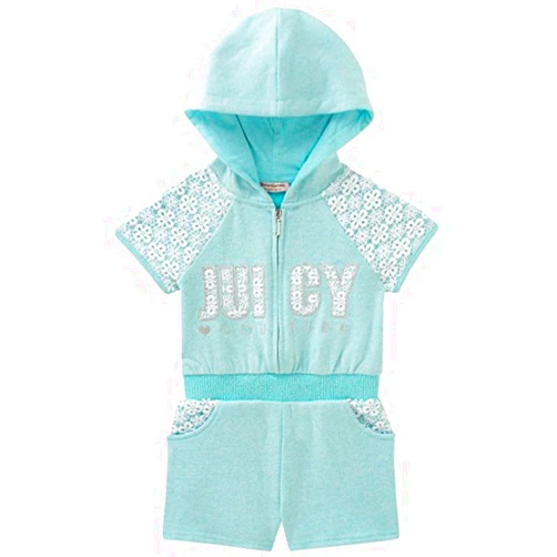 Juicy Couture Little Girls Hooded Romper (5, Mint)