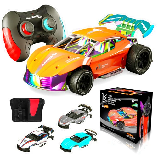 LC eterna Remote Control Car for Kids, RC Car 2.4GHz, 1/20 RC Drift Car Alloy Housing, Hobby Electric Racing Toy with 4 Interchangeable Shells, and Detachable Waist Pack for Kids