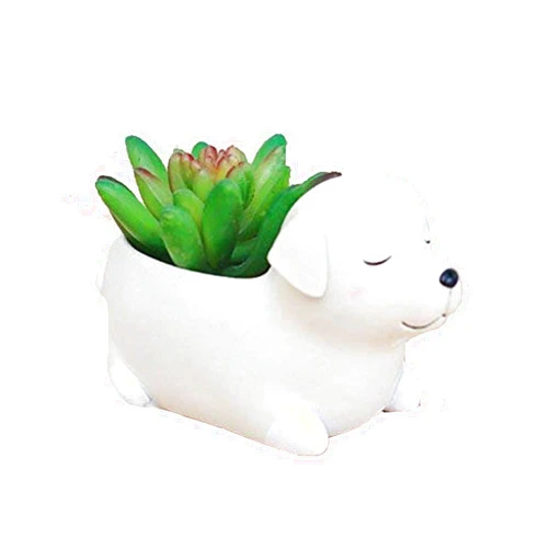 Clound city Labrador Dog Planters Animal Shaped Cartoon Succulent Planter Pots for Office,Window,Kitchen and Balcony (1pcs) (style12)
