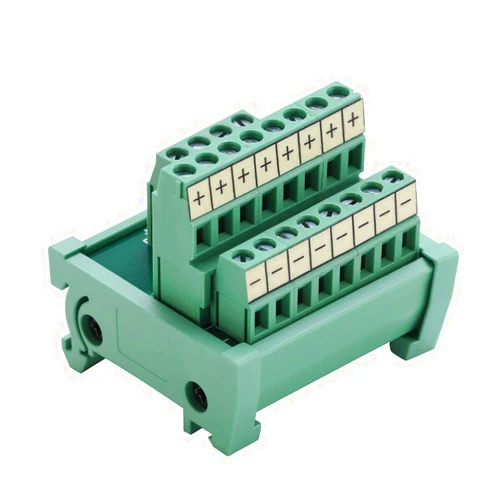 ANMBEST 2 in 8 Out Terminal Blocks Module, 25A DIN Rail and Panel Mounting Power Distribution Breakout Board for PLC Servo Power Amplifier