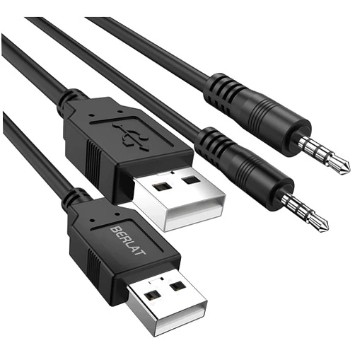 Luventg 3.5mm USB Charger Cable,3.5mm Male AUX Audio Jack to USB Male Charge Cable Adapter Cord,Compatible with MP3,Headphones,Speakers,Voice Recorder and Any Other Devices with 3.5mm Port(3.3ft)(2)