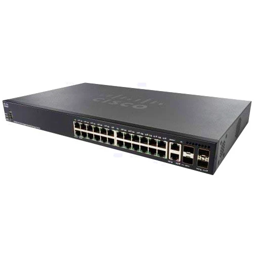 Cisco SG350X-24P-K9 24-Port Gigabit PoE Stackable Managed Switch (Renewed)