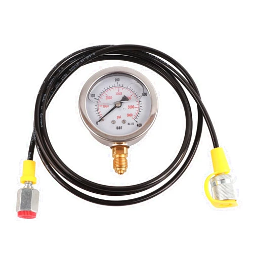 Acogedor Hydraulic Hose Test Coupling kit, Digital Hydraulic Pressure Test Gauge Coupling M16*2-BSP1/4 + 0~400BAR/6000PSI Gauge+ 1.5m Hose
