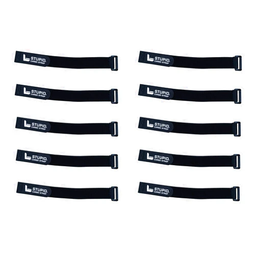STUPID Cinch Straps - Elastic-Multipurpose Use - Reusable, Home Organizing - 1 in X 12 in - 10 Pack
