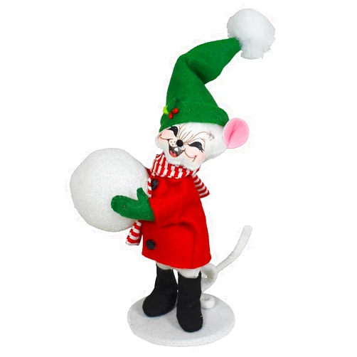 Annalee Jolly Snowball Mouse, 6 inch Collectible Figurine