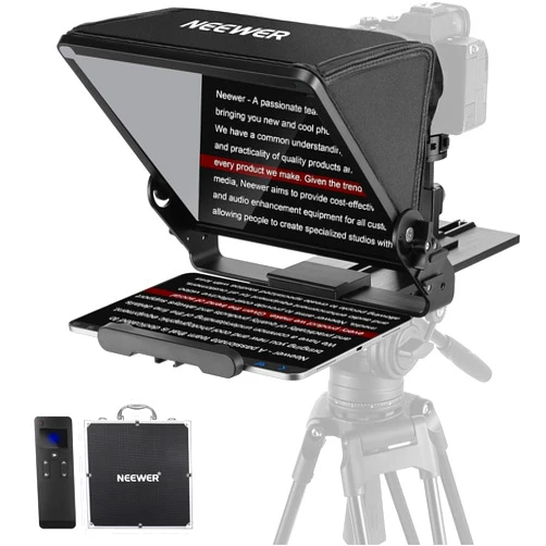 Neewer Teleprompter with Arca Type Camera Mount, Cold Shoes, RT113 Remote Teleprompter App, Online Teaching/Vlogger/Live Streaming Prompter for iPad Tablet, Assembly Free, X12II
