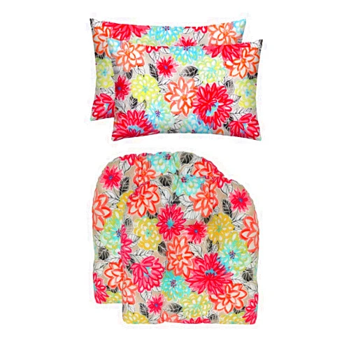 RSH DECOR RSH Décor Indoor Outdoor Set of 2 U-Shape Wicker Tufted Seat Cushions (19