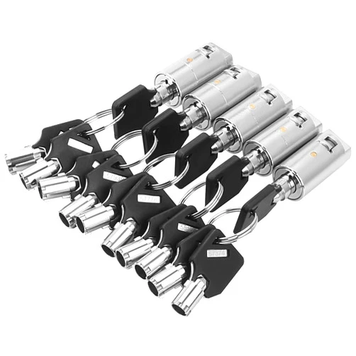 LANIAKEA 5 Pack Vending Machine Locks Tubular Keyway - Keyed Alike Different Key Code for Soda Pepsi Snack Candy Machine