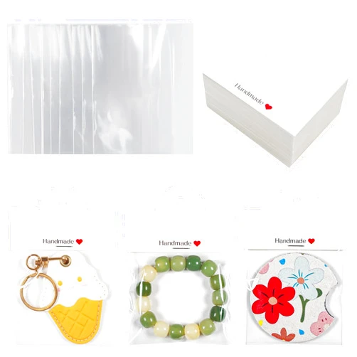 Vcekract 100Pcs Packaging for Small Business, Small Business Packaging Supplies for Bracelet, Car Coaster, Keychain, Jewelry, Display Cards for Selling, 3.14''×3.14''