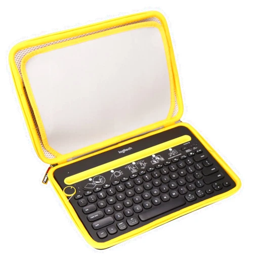 FBLFOBELI EVA Hard Carrying Case for Logitech K480 Wireless Multi-Device Keyboard, Protective Shockproof Travel Storage Bag