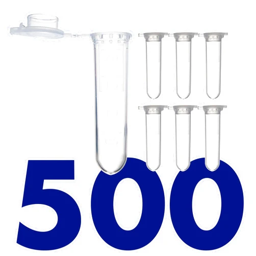 Kashi Scientific 2mL Microcentrifuge Tube with Snap Cap [500/Pack] 2 mL Centrifuge Tubes with Flip Cap, Clear Tubes with Graduation, Polypropylene, Plastic Lab Snap Tubes