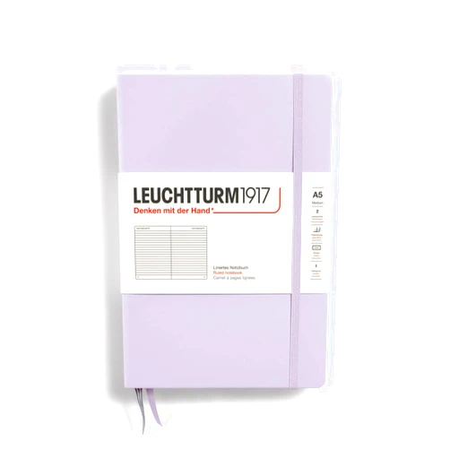 LEUCHTTURM1917 - Notebook Hardcover Medium A5-251 Numbered Pages for Writing and Journaling (Lilac, Ruled)