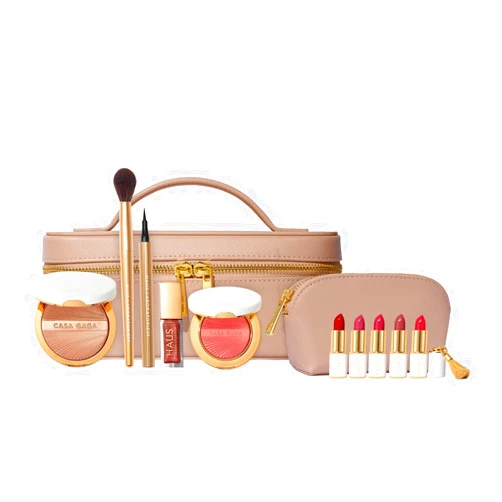 HAUS LABORATORIES by LADY GAGA: Limited Edition CASA GAGA LA COLLEZIONE | Gel Powder Highlighter & Brush, Blush, Mini Lipsticks, Liquid Eyeliner, Lip Glaze | Vegan & Cruelty Free | $260.00 Value