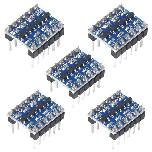 Coliao 5pcs 4 Channels IIC I2C Logic Level Converter Bi-Directional 3.3V-5V Shifter Module Pre-soldered for Raspberry Pi and Other Microcontrollers