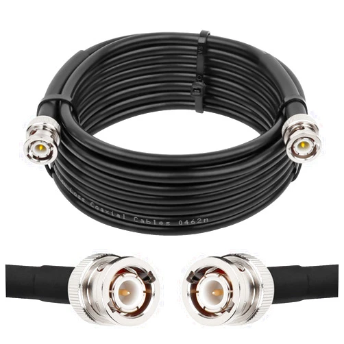 MOOKEERF BNC Male to BNC Male Coax Cable 15ft, 50 Ohm RG58 Coaxial Cable with BNC Connectors