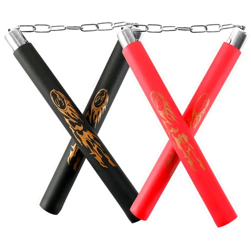Hotpoint TOPOINT Nunchuck, 2 Pairs Safe Foam Rubber Training Nunchucks/Nunchakus with Steel Chain for Kids & Beginners Practice and Training