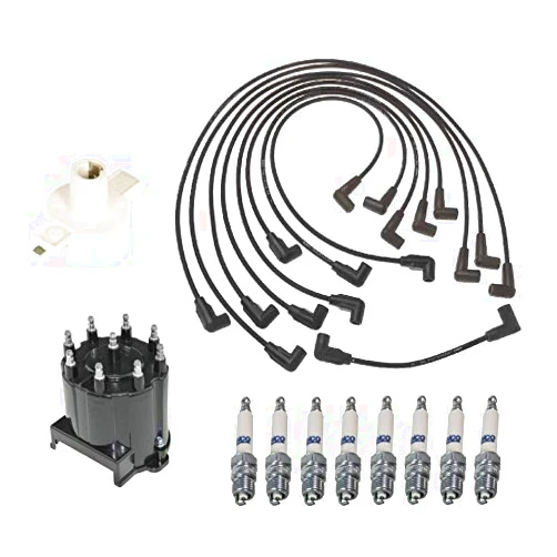Newparts Ignition Kit Distributor Rotor Cap Wire Spark Plugs for Chevy GMC V8