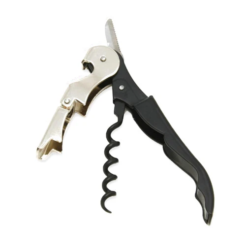 Chef Craft Select Waiters Corkscrew with Foil Cutter and Bottle Opener, 5 inches in Length, Stainless Steel/Black