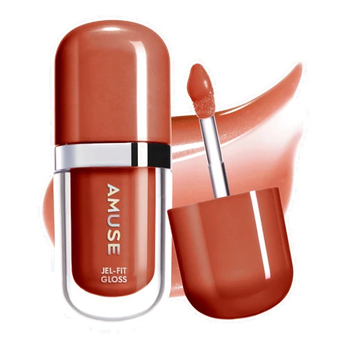 Amuse SEOUL Jel-Fit Tinted Lip Gloss (PUDDING), Ultra Shine Plumping Lip Stain, Hydrating Volumizing Lip Tint, Non-Sticky, Long Lasting Glossy Finish, Vegan, K-Beauty Makeup | High Shine, Buildable Color