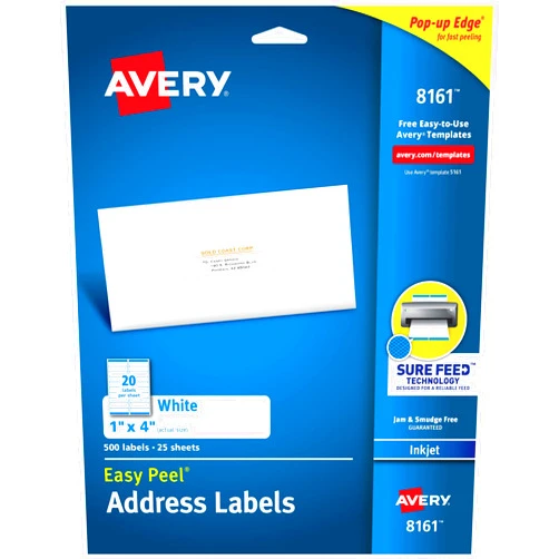 Avery Easy Peel Printable Address Labels with Sure Feed, 1