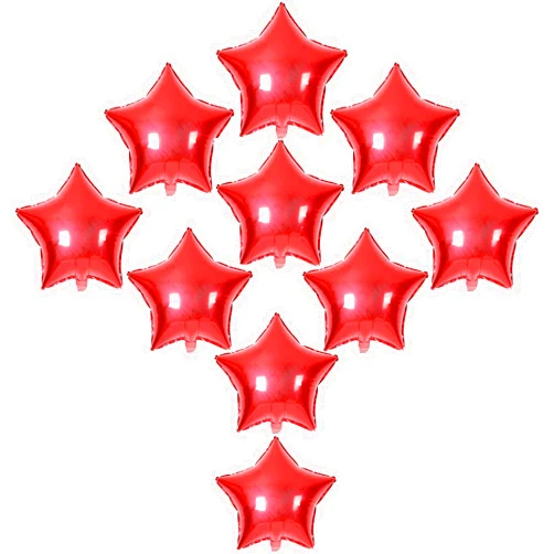 YEDAN [10 Pack] Star Shape Foil Balloons, 18