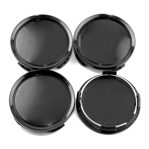 General Tools 4pcs 74mm(2.91in)/69.5mm(2.74in) Wheel Hub Center Caps Black Base for Replacement Auto Accessories