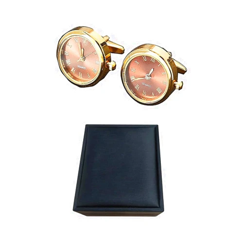 Firbngc Men's Cuff Links Clock Cufflinks Watches Cufflinks Gold Cuff Link Classic French Business Shirt Accessories for Fashion Men Father's Day Lover Friends Birthdays Wedding Anniversaries Christmas