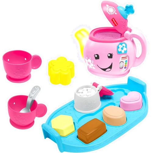 Fisher-Price Toddler Toy Laugh & Learn Sweet Manners Tea Set with Music & Lights for Educational Pretend Play Kids Ages 18+ Months