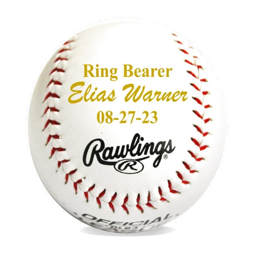 My Personal Memories Custom Personalized Baseball for Ring Bearers Groomsmen Coach - Monogrammed and Engraved