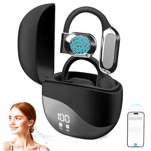 WOAKUSO AI Language Translation Earbuds, 3-in-1 Translation Earbuds, 144 Languages ​Real-time Two-Way OWS Earbuds, HD Sound Quality, Compatible with iOS and Android,Black
