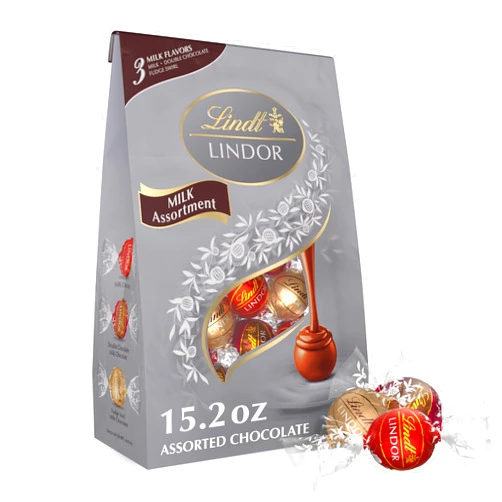 Lindt LINDOR Milk Assorted Chocolate Candy Truffles, Halloween Candy Variety Pack, 15.2 oz. Bag