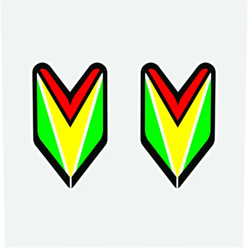 Fagraphix Two Pack Guyanese Driver Badge Sticker FA Graphix Die Cut Decal wakaba Leaf soshinoya Guyana Guy GY