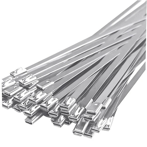 Yuntop 50pcs Metal Cable Zip Ties, 304 Stainless Steel Cable Ties, Exhaust Wrap Multi-Purpose Locking Cable Metal Zip Ties(11.8 Inches)