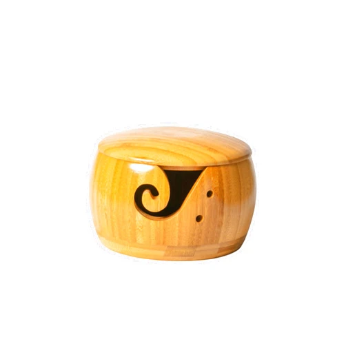 Apronhero Wooden Yarn Bowls with Lid for Knitting Crochet Yarn Ball Holder Handmade Yarn Storage Bowl for DIY Knitting Crocheting Crochet Kit Organizer Accessories (Bamboo)