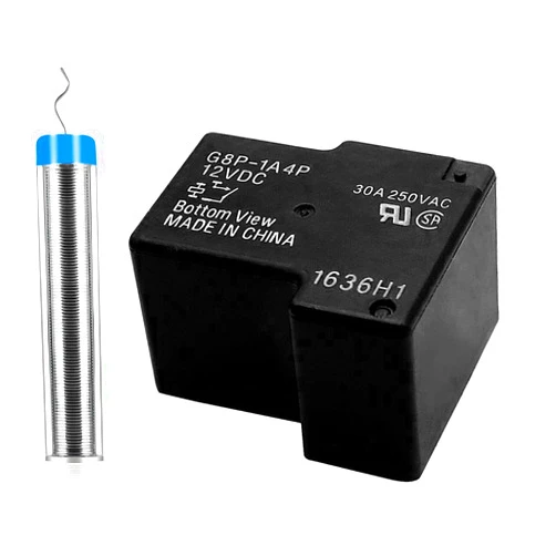 Tnuocke G8P-1A4P-12VDC 30A 250VAC Fully-Sealed PCB Relay for PC Board or Panel-Mounted, Solve F01 Code Problem of Dryer, with 10g Solder Wire Tool Combination