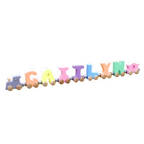 Maple Landmark 7 Letter Pastel NameTrain - Made in USA