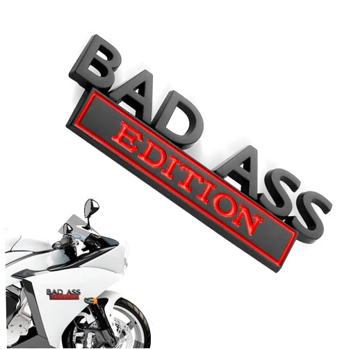 Icykale 1 Pack Car Fender Badge Decal, Bad Ass Edition Design, 3.93
