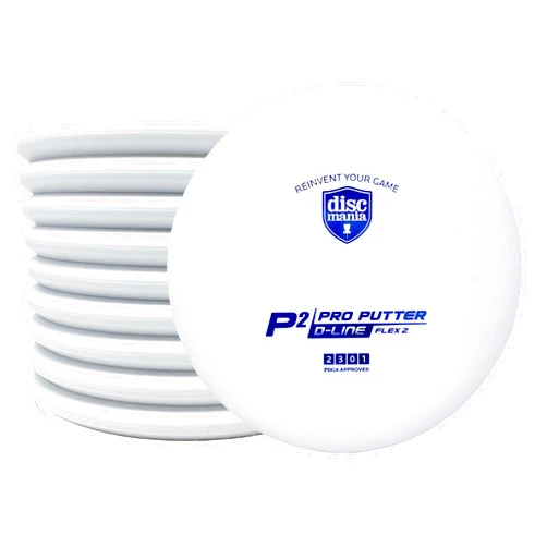 Discmania P2 Disc Golf Putter – Disc Golf Putter Pack – Flex 2 P2 Disc Golf Putter with Stable Disc Flight, Practice Putter Pack (Colors May Vary) (10 Pack)