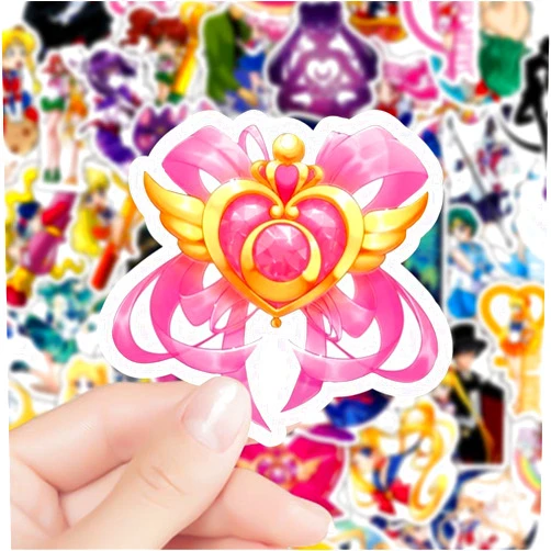 MUYINGZHUO 100PCs Sailor Stickers, Cartoon Anime Moon Stickers, Vinyl Decals & Stickers for Laptop, Hydro Flask, Water Bottle, Bumper Car, Planner Stickers for Kids, Toddlers, Teens (SaM0100)