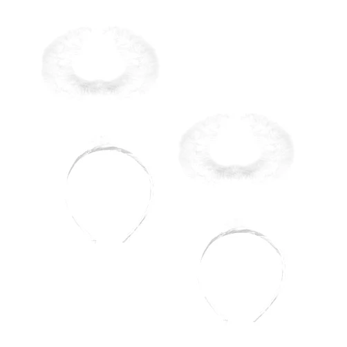 Funcredible Angel Halo Headbands - White Feather Halo Crown - Angel Halo Headpiece - Angel Costume Accessories for Adults, Teens and Kids (2 pieces)