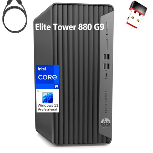 HP Elite Tower 880 G9 800 Series Business Desktop Computer, Intel 16-Core i9-12900 up to 5.1GHz, 32GB DDR5 RAM, 1TB SSD, WiFi Adapter, Ethernet, Keyboard and Mouse, Windows 11 Pro, Tilsiy Cable
