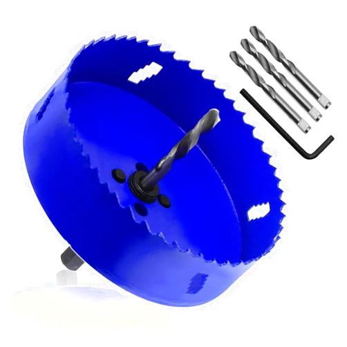 Seimneire 4-3/4 Inch Hole Saw with Heavy Duty Arbor, 1.2 Inch Cutting Depth HSS Bi-Metal Hole Drilling Cutter for Smoothly Cutting in Wood Cornhole Boards Plastic Drywall & Thin Metal