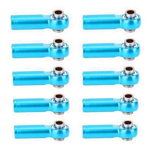 Dilwe 10PCS Link Rod End Joint, M4 Aluminium Alloy Ball Head Holder Tie for 1/10 RC Car, Truck, Cart Model(Blue)
