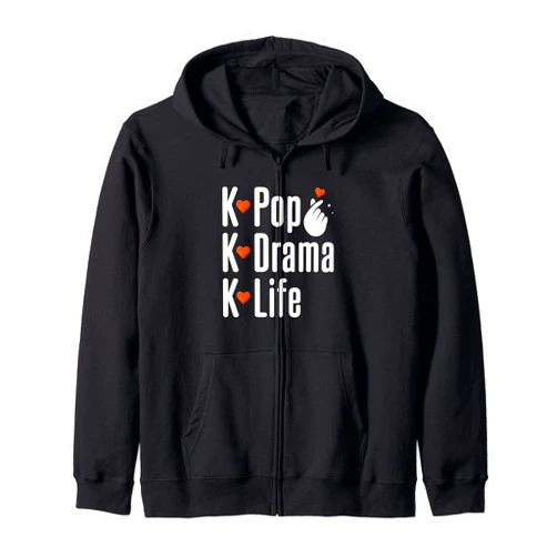 Kpop Motiv Südkorea Popmusik K Pop K Drama Witz Kpop Gift South Korea Korean Music K-pop Saying Zip Hoodie