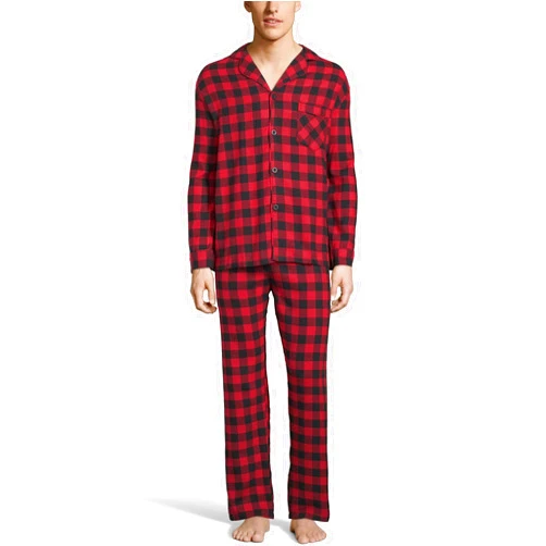Hanes Men's 100% Cotton Flannel Plaid Pajama Top and Pant Set
