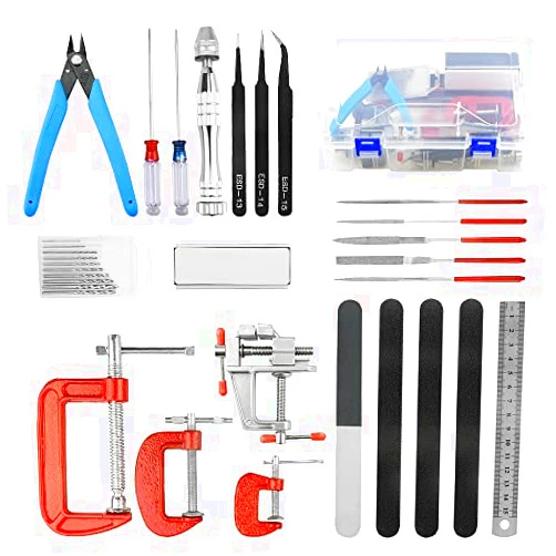 XINGYHENG 32PCS Modeler Basic Tools Craft Set Gundam Model Tools Kit Hobby Building Tool for Model Assemble Car Model Building Repairing and Fixing DIY Craft Kit