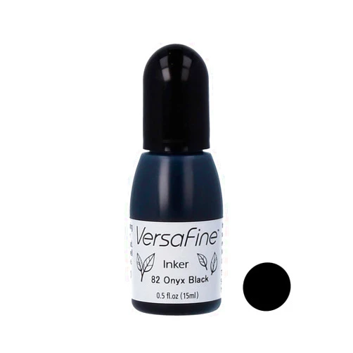 Tsukineko 1/2 Fluid Ounce VersaFine Pigment Inker, Onyx Black